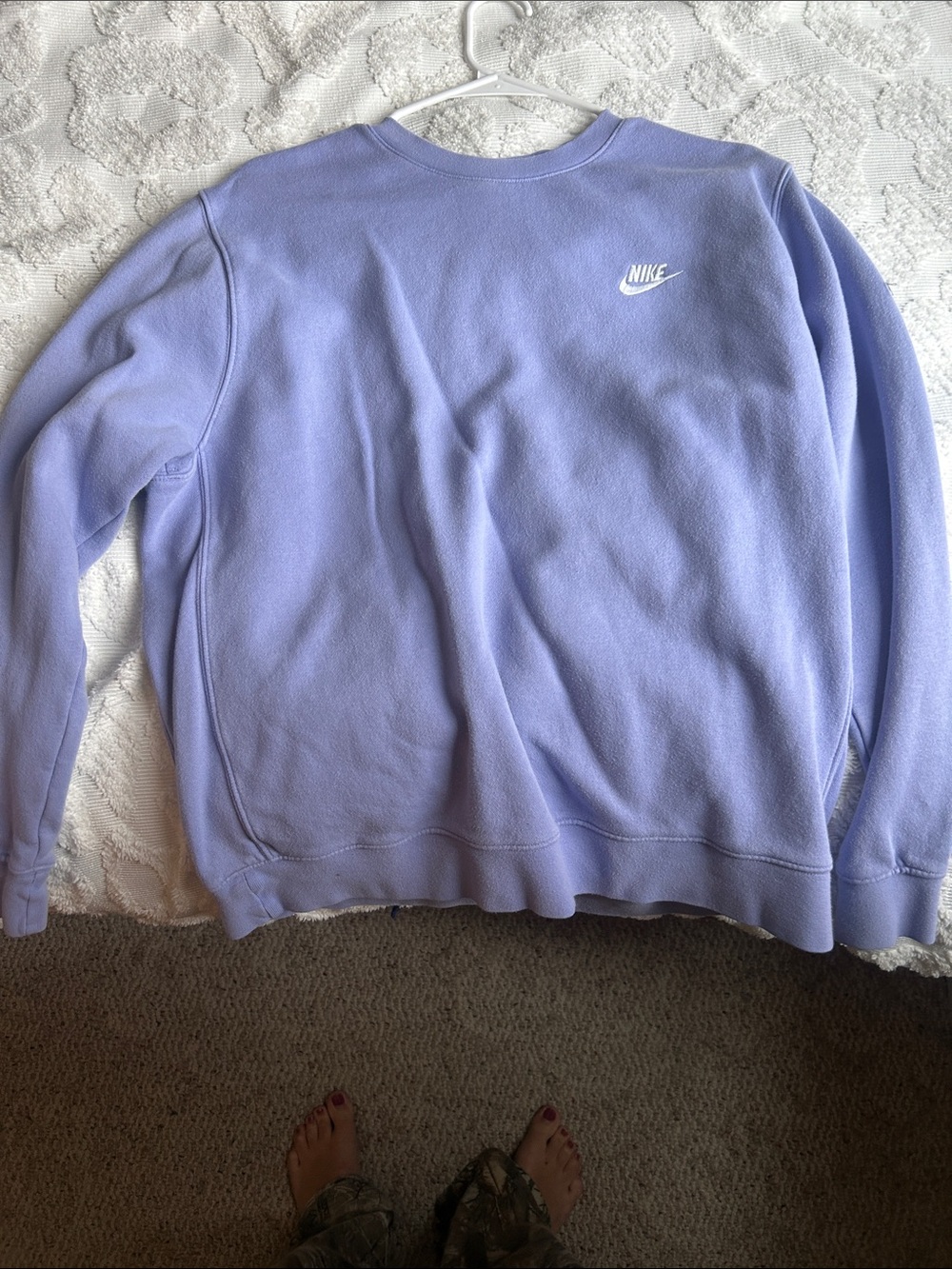 Nike Light Purple Crewneck Sweatshirt with White Swoosh